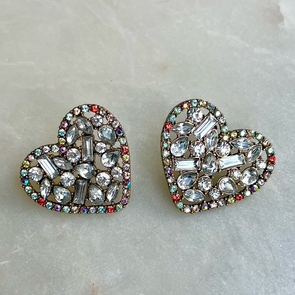 Baublebar Heart-Shaped Multicolor Crystal Earrings
